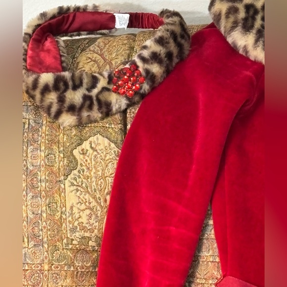 American Girl Chocolate Cherry Holiday Dress With Collar, Cuff Headband SZ 8 - Picture 8 of 14